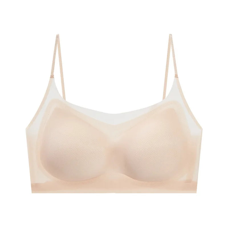 Selmira Ultradünner Eiskrepp Halter BH – Nahtloser Wireless Push-up Bralette