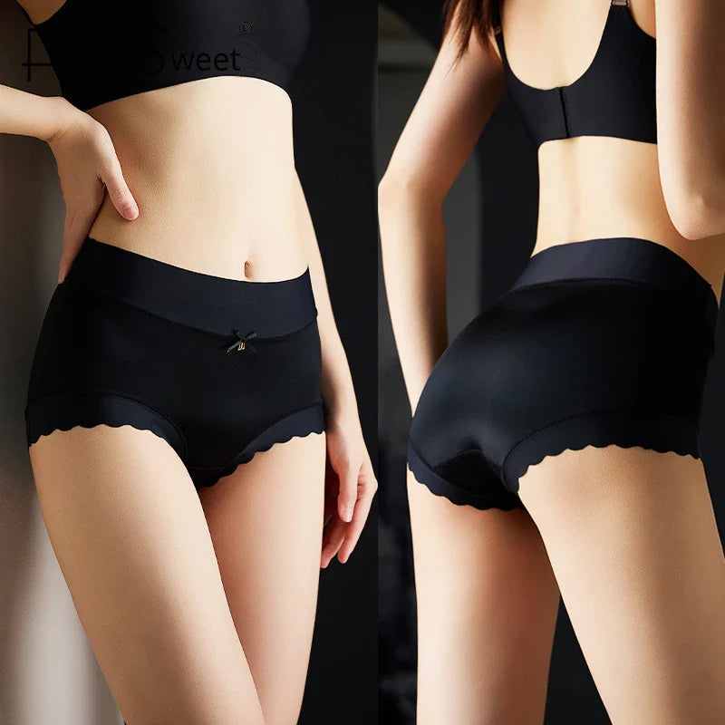 Selmira Elegante Damen-Seidenslips – Mittlere Taille, Bequeme, Atmungsaktive Unterwäsche (M-3XL)