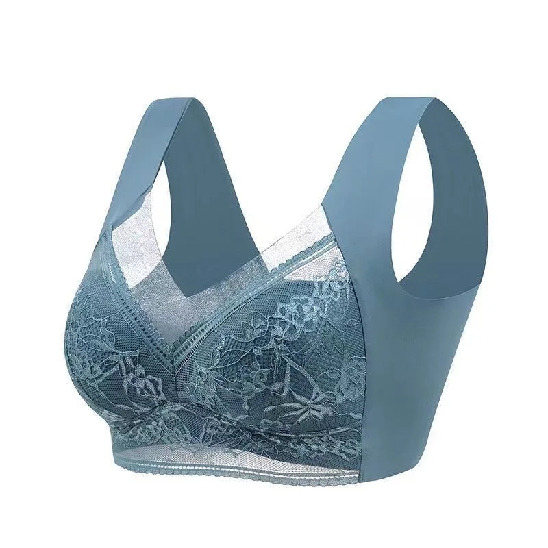 Selmira Plus-Size Nahtloser Push-up BH – Eiskrepp Wireless Bralette, Bequeme Unterwäsche