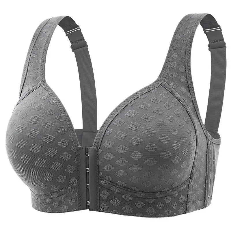 Selmira Plus-Size Frontverschluss Wireless Push-up BH – Bequeme Unterwäsche für Mütter