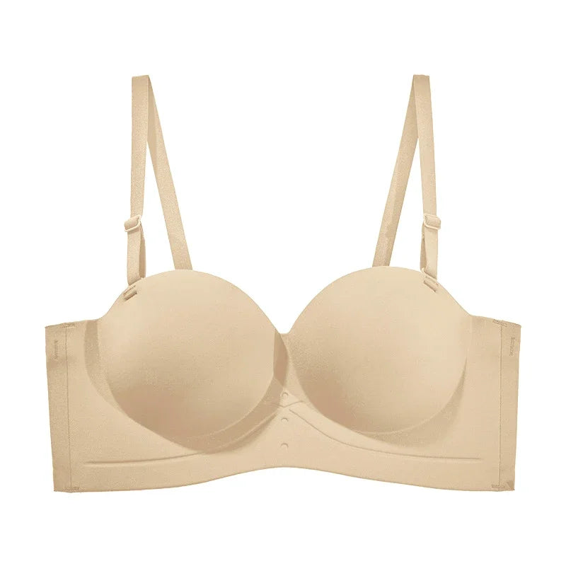 Selmira Nahtloser Strapless Push-up BH – Rutschfeste Wireless Bralette, Unsichtbarer Komfort