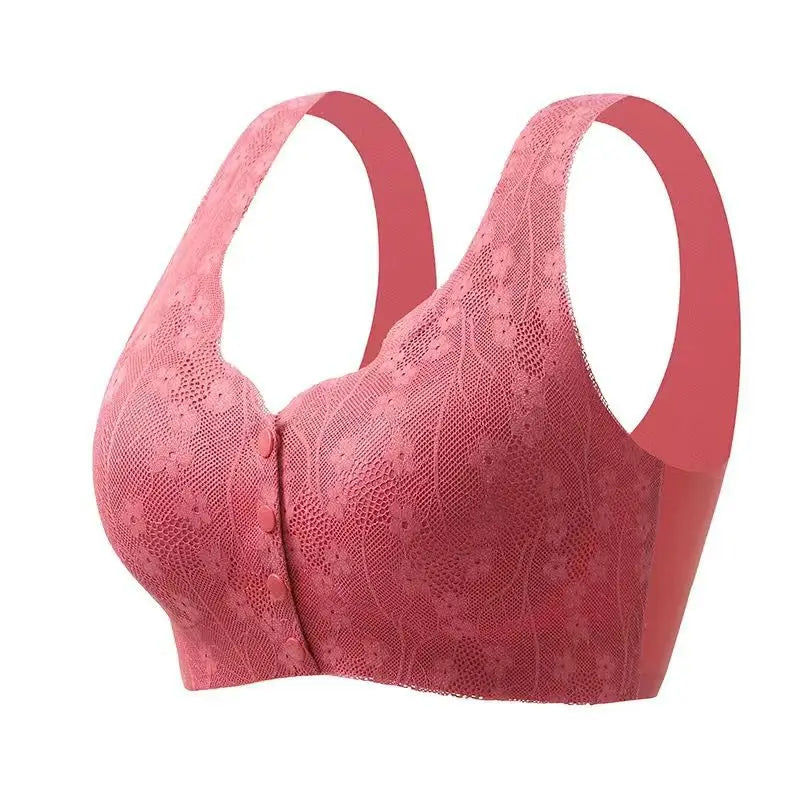 Selmira Frontverschluss Spitzen-BH – Nahtloser Wireless Push-up für Frauen mittleren Alters