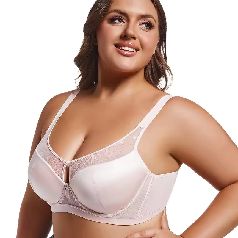 Selmira Groß-Size Push-up BH für Damen – Nahtloser Drahtloser BH, Strassdetail, Bequeme Unterwäsche
