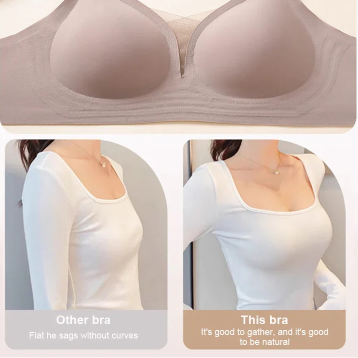 Selmira Wireless Push-up BH – Deep V Nahtloses Bralette für Kleine Brüste