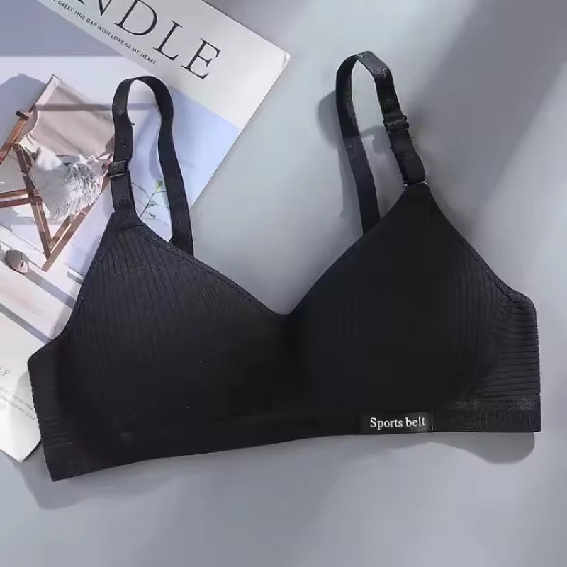 Selmira Push-up BH für Damen – Drahtloser Baumwoll-BH, Bequeme Einfarbige Brassiere