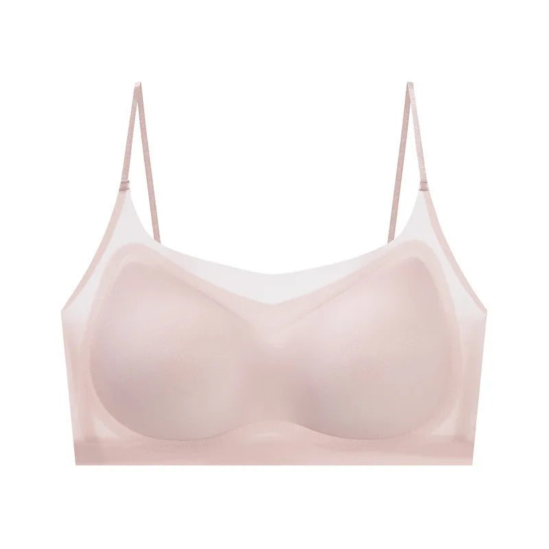 Selmira Ultradünner Eiskrepp Halter BH – Nahtloser Wireless Push-up Bralette