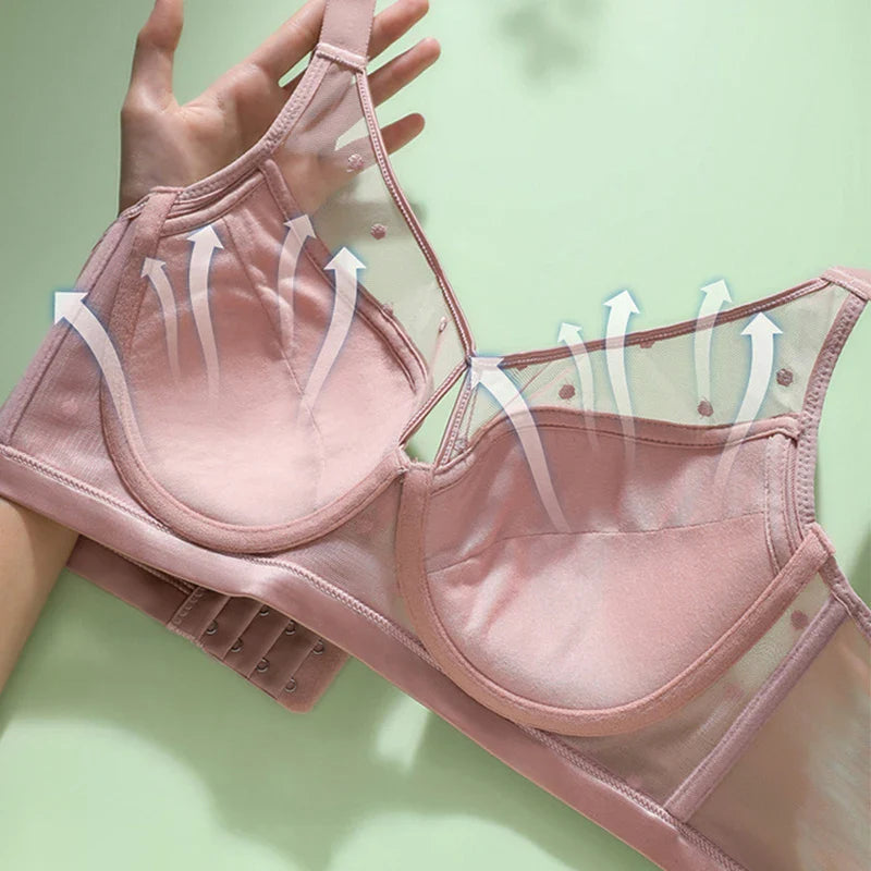 Selmira Groß-Size Push-up BH für Damen – Nahtloser Drahtloser BH, Strassdetail, Bequeme Unterwäsche