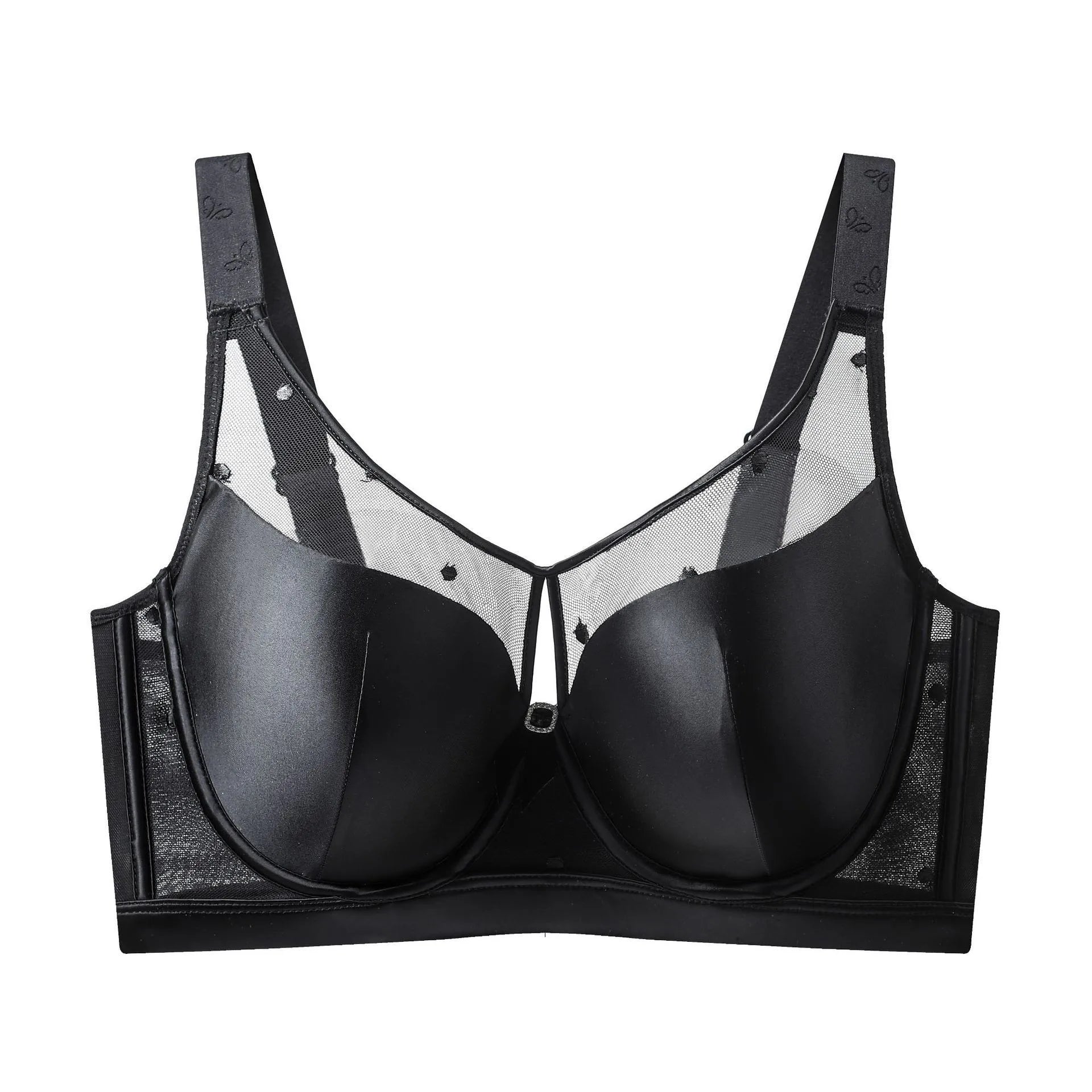 Selmira Groß-Size Push-up BH für Damen – Nahtloser Drahtloser BH, Strassdetail, Bequeme Unterwäsche