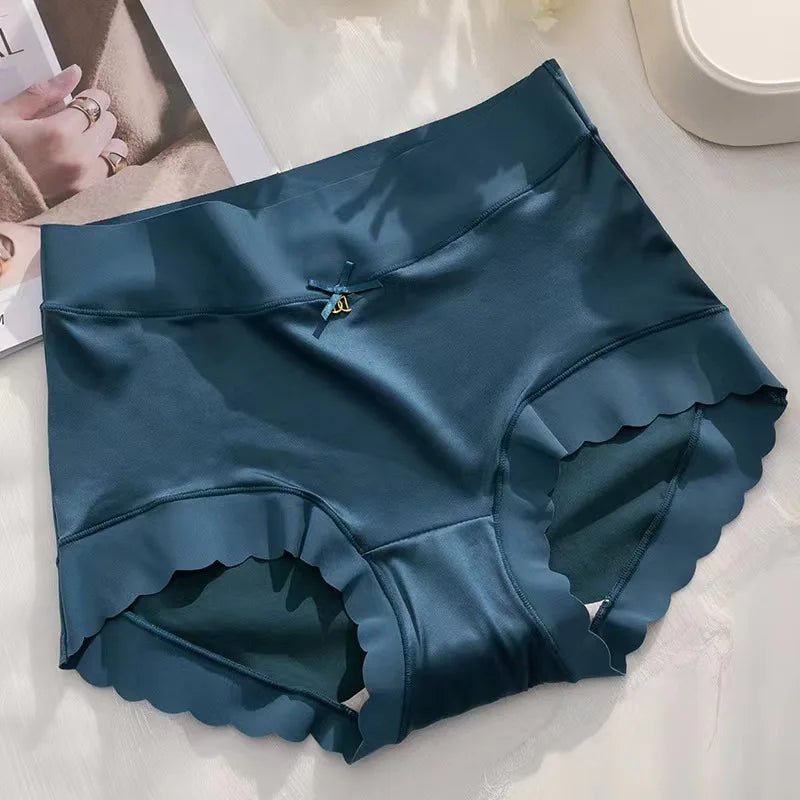 Selmira Elegante Damen-Seidenslips – Mittlere Taille, Bequeme, Atmungsaktive Unterwäsche (M-3XL)
