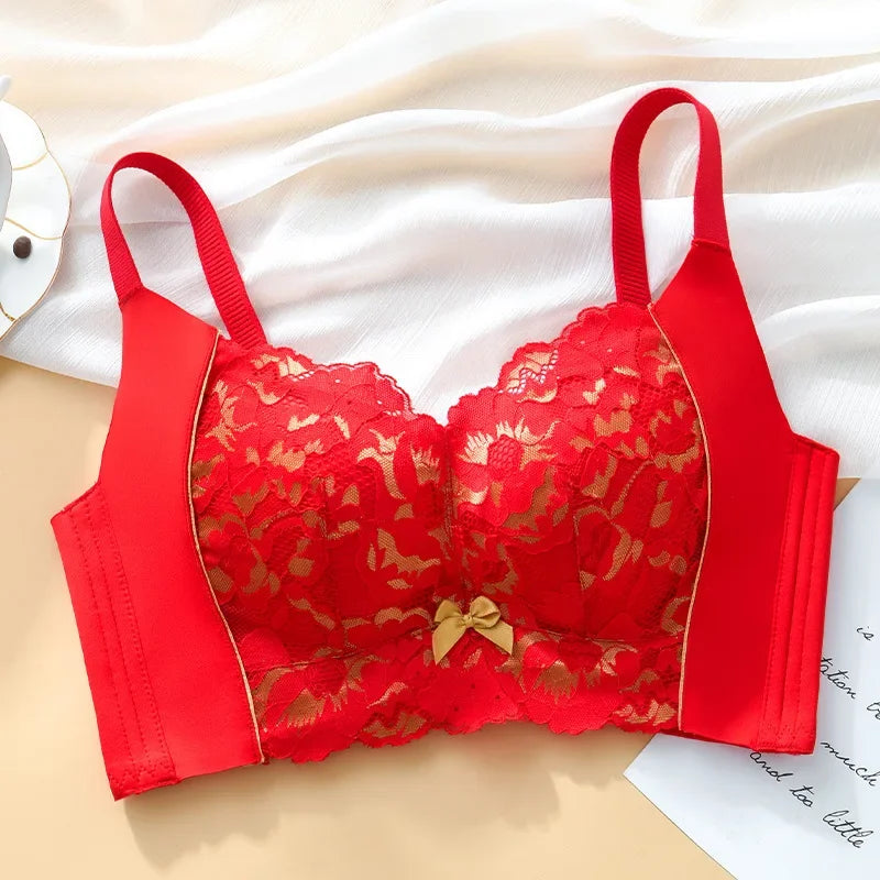 Selmira Spitzen Push-up BH – Nahtloser Wireless Plus-Size BH, Unsichtbarer Komfort BH