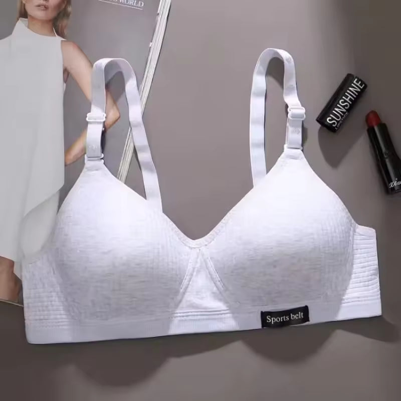 Selmira Push-up BH für Damen – Drahtloser Baumwoll-BH, Bequeme Einfarbige Brassiere