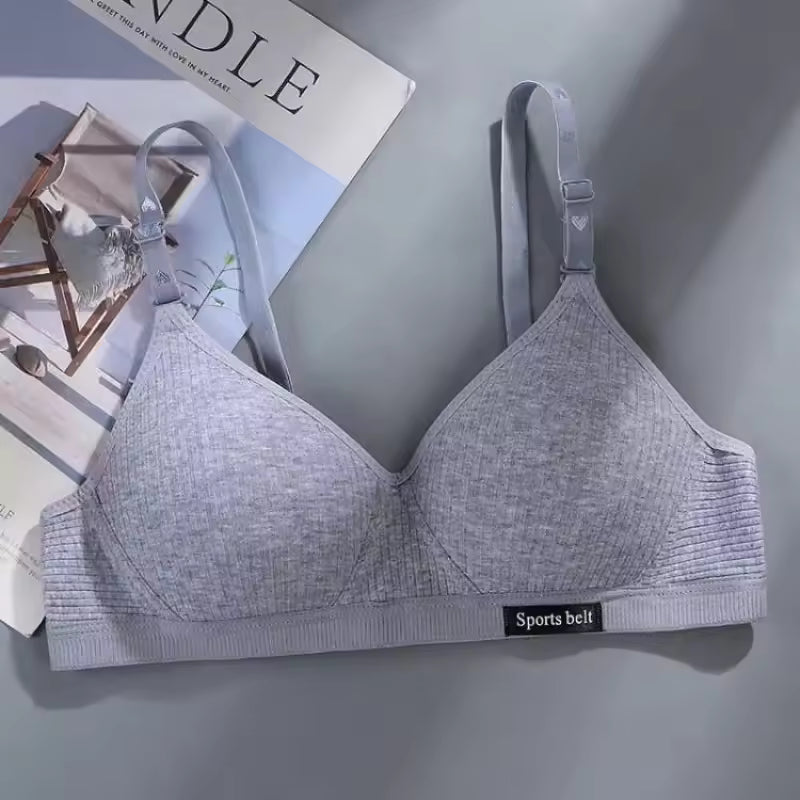 Selmira Push-up BH für Damen – Drahtloser Baumwoll-BH, Bequeme Einfarbige Brassiere