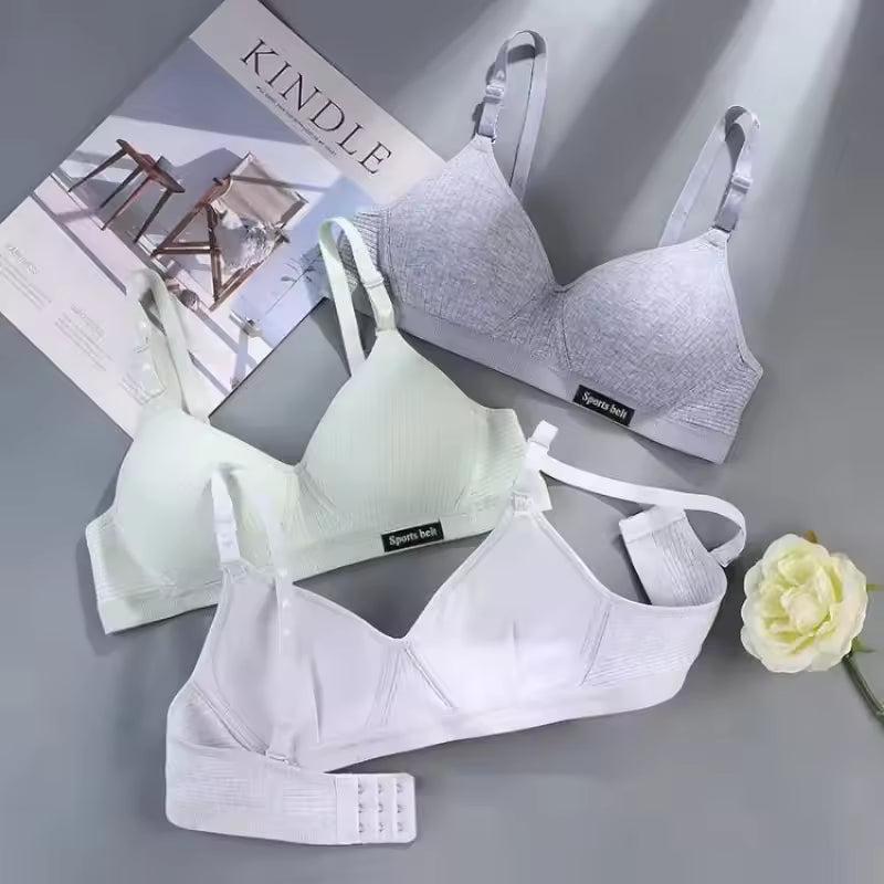 Selmira Push-up BH für Damen – Drahtloser Baumwoll-BH, Bequeme Einfarbige Brassiere