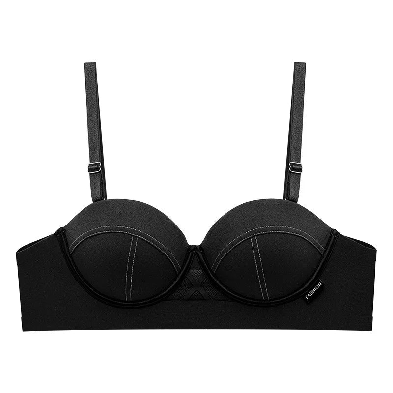 Selmira Nahtloser Wireless Push-up BH – Halb-Cup Bralette, Unsichtbar, Weicher Komfort