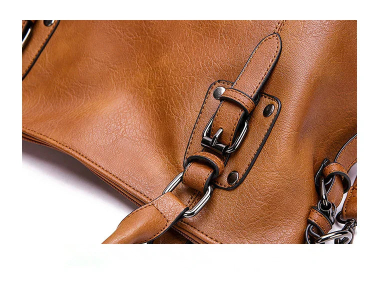 Selmira – Vintage große Kapazität Handtasche aus weichem Material mit Schulterriemen
