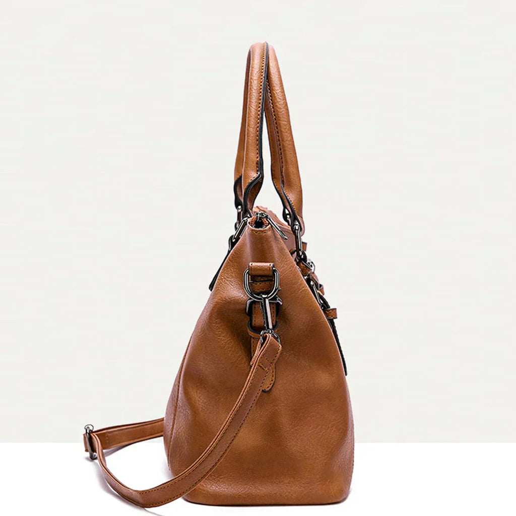 Selmira – Vintage große Kapazität Handtasche aus weichem Material mit Schulterriemen