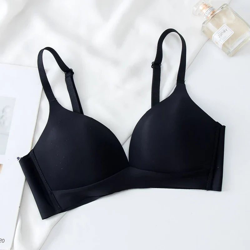 Selmira Push-up Deep V BH – Nahtloser Wireless Bralette für Damen, Bequeme Unterwäsche