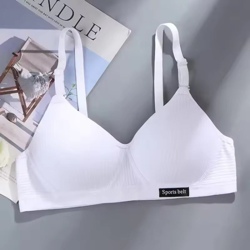 Selmira Push-up BH für Damen – Drahtloser Baumwoll-BH, Bequeme Einfarbige Brassiere