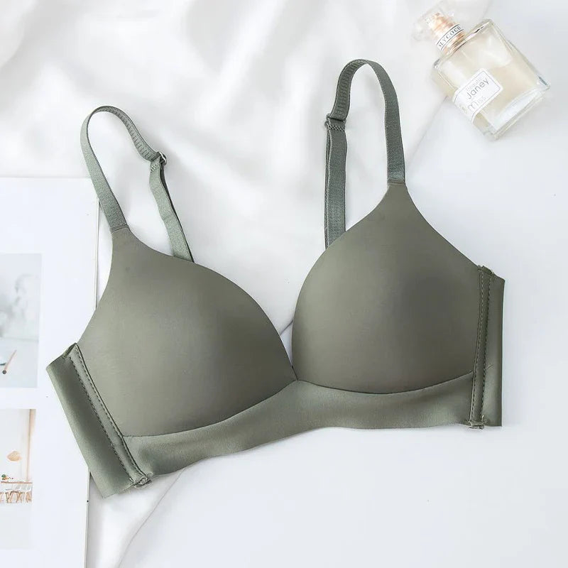 Selmira Push-up Deep V BH – Nahtloser Wireless Bralette für Damen, Bequeme Unterwäsche
