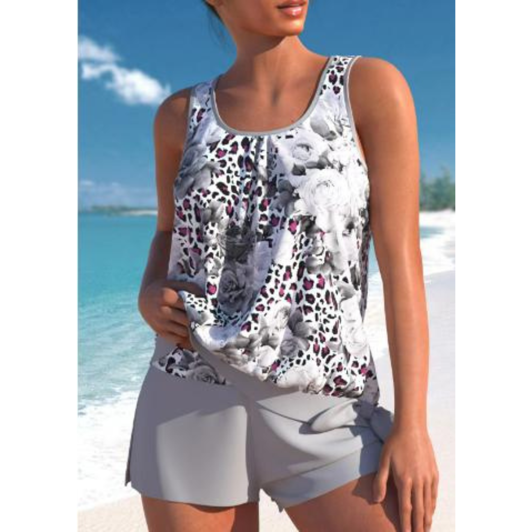Selmira | Damen Blumenmuster Zweiteiliges Badeanzug Set Bright