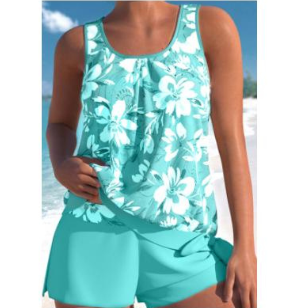 Selmira | Damen Blumenmuster Zweiteiliges Badeanzug Set Bright