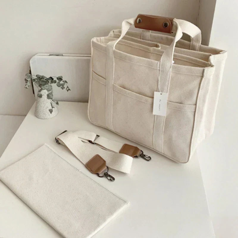Selmira - Canvas-Tasche mit Mehrfachfächern