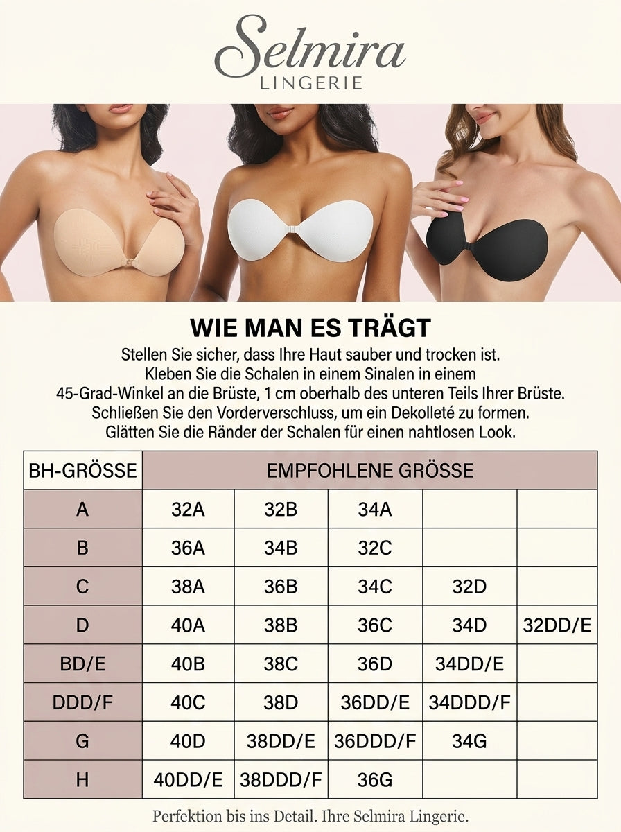 Selbstklebender unsichtbarer BH, rückenfrei, trägerlos und wiederverwendbar