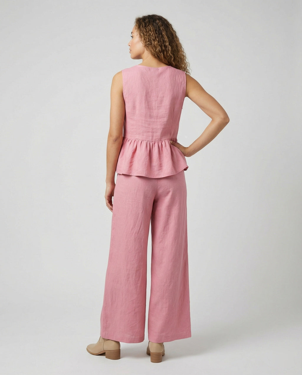 Damen Elegantes Leinen-Hosenanzug Selmira