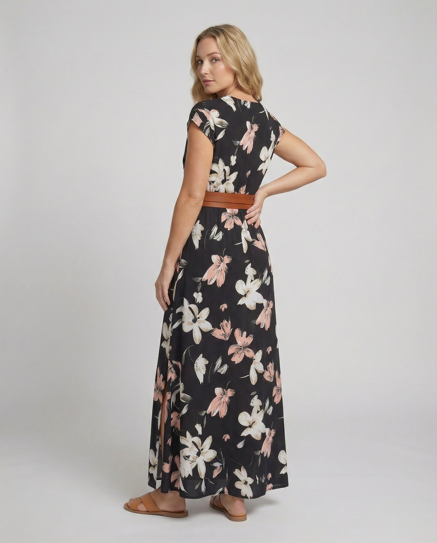 Boho Langes Maxikleid mit Blumenmuster für Sommer & Urlaub | Selmira