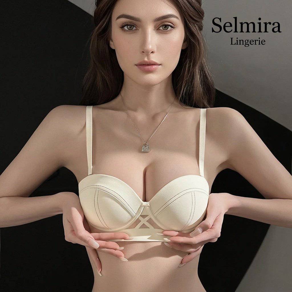 Selmira Nahtloser Wireless Push-up BH – Halb-Cup Bralette, Unsichtbar, Weicher Komfort