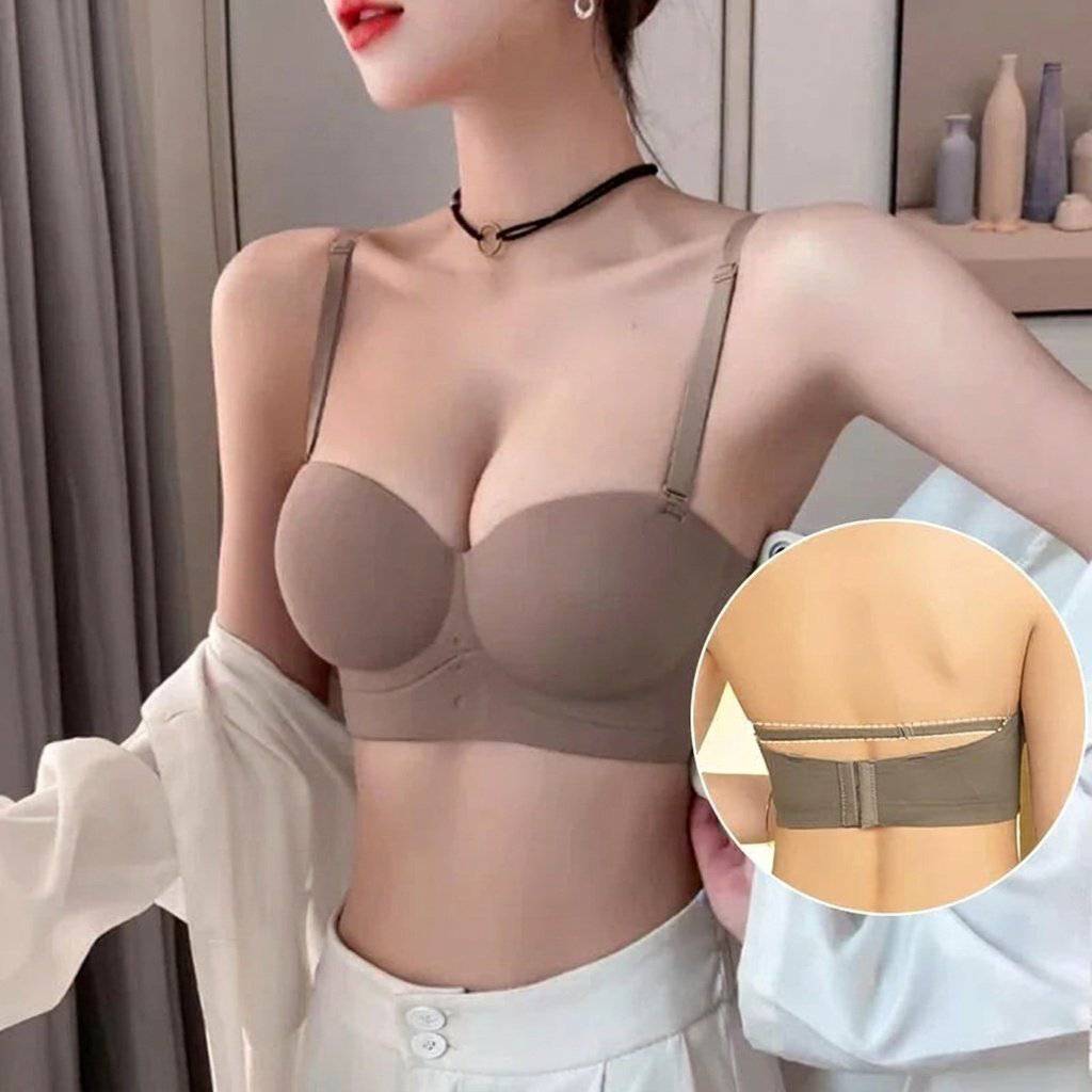 Selmira Nahtloser Strapless Push-up BH – Rutschfeste Wireless Bralette, Unsichtbarer Komfort