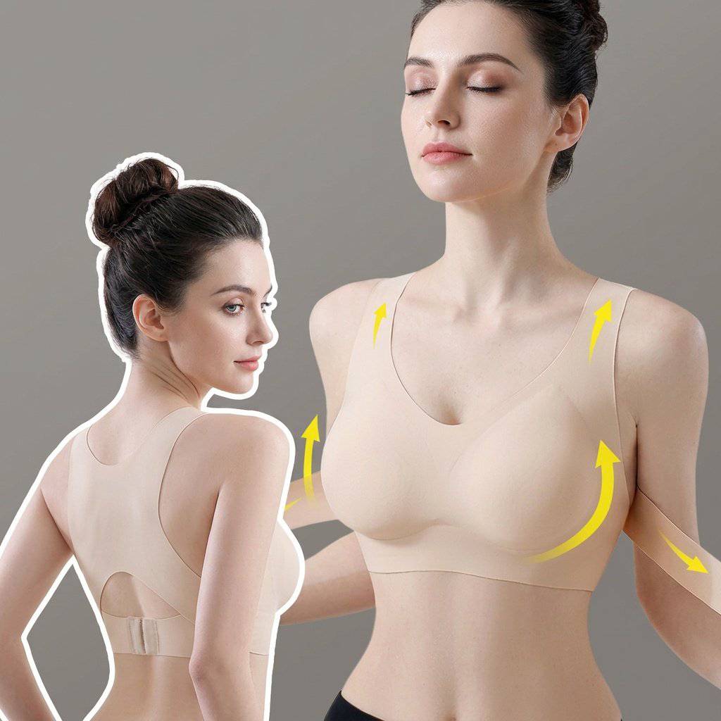 Selmira Haltungskorrektur Wireless Push-up BH – V-Ausschnitt, Breite Schulterträger zur Unterstützung