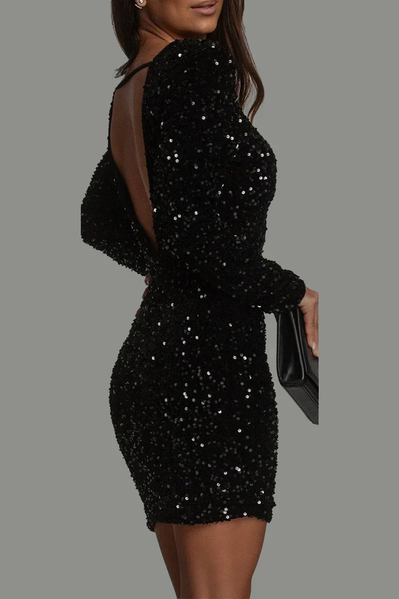 Schickes Winter Party Kleid mit Rückenfreiem Schnitt für Frauen | Selmira