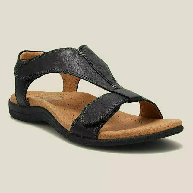 Selmira Einfarbige Sandalen Mit Klettverschluss