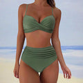 Selmira | Stylischer Gepolsterter High-Waist-Bikini Klassischer Zweiteiliger Badeanzug mit Hoher Taille für Damen