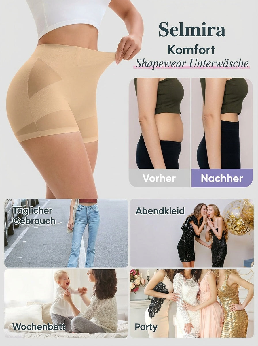 Selmira nahtlose Shapewear-Shorts mit mittelhohem Bund und Bauchkontrolle