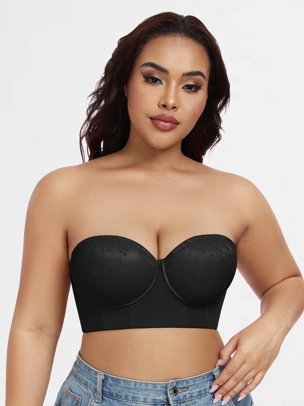 Multiway-Bustier-BH mit abnehmbaren Trägern und langem Schnitt