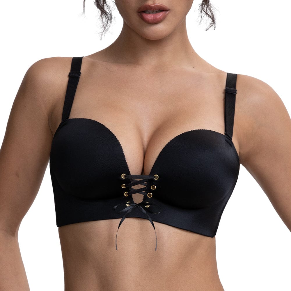 Bügelloser Plunge-Push-up-BH mit 2-Cup-Polsterung