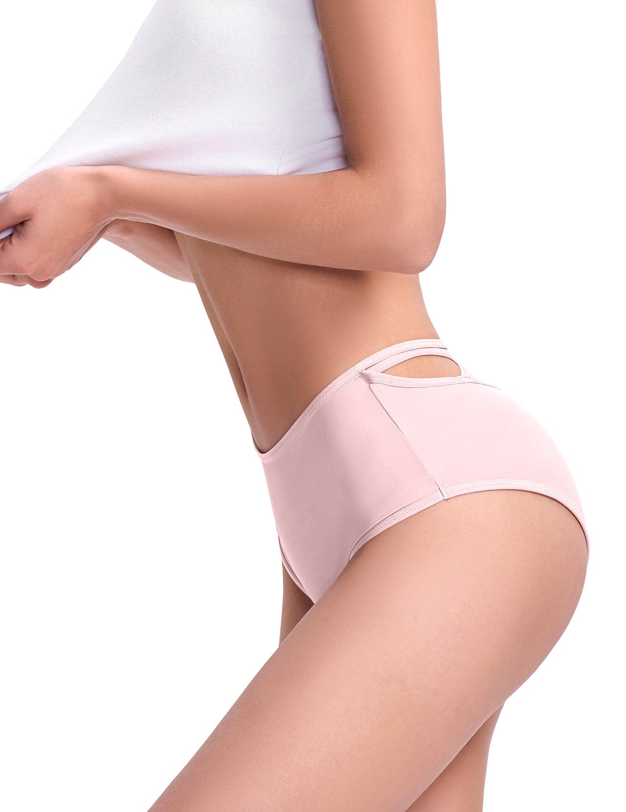 Selmira Damen-Slips mit hohem Bund und Criss-Cross-Design, Multipack