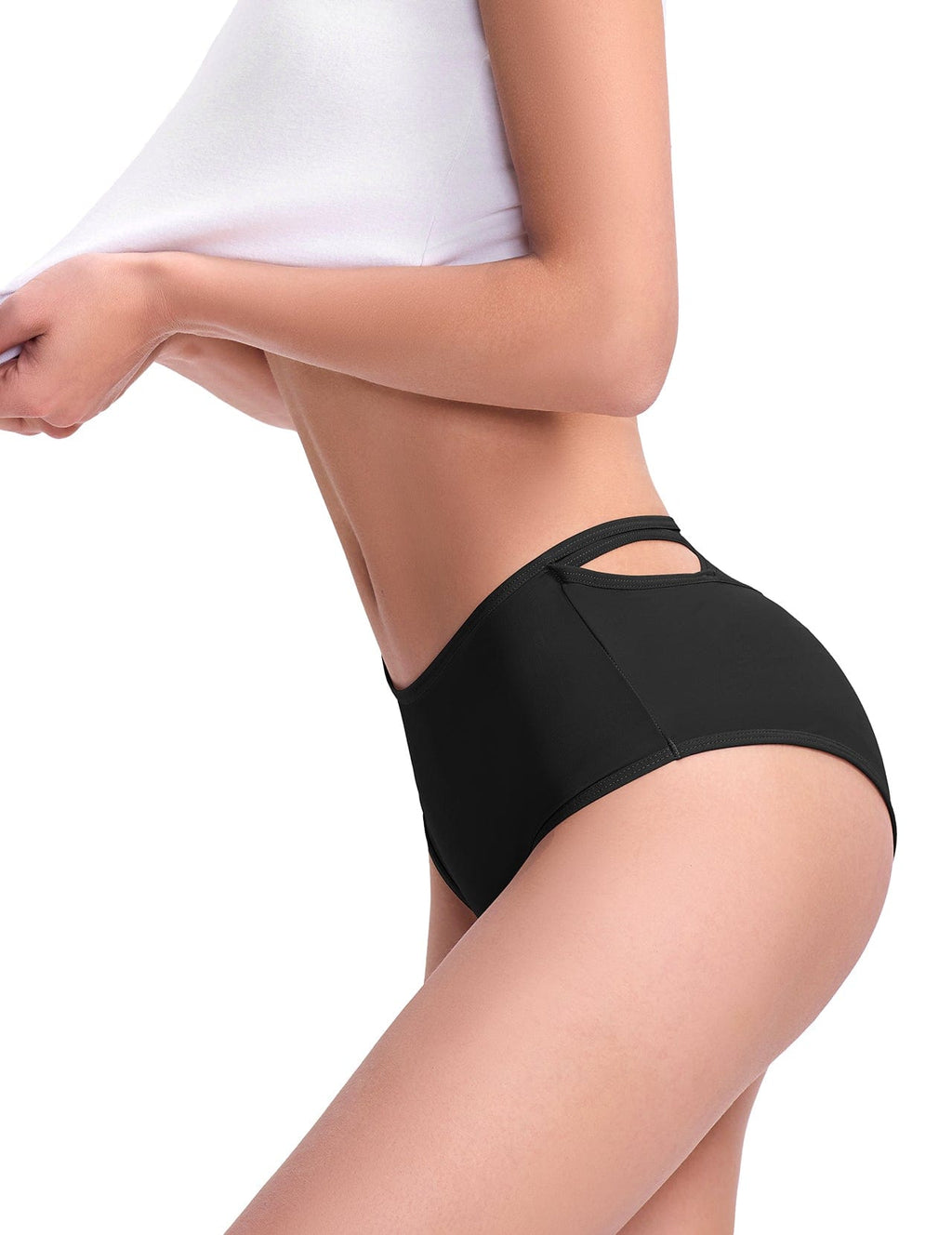 Selmira Damen-Slips mit hohem Bund und Criss-Cross-Design, Multipack