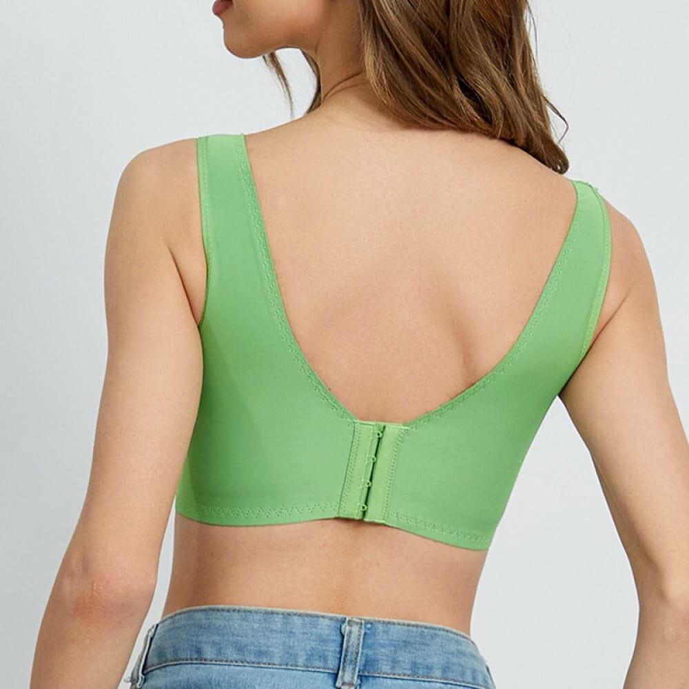 Bügelloser Sport-BH in Plus Size, nahtlos und bequem, Grün