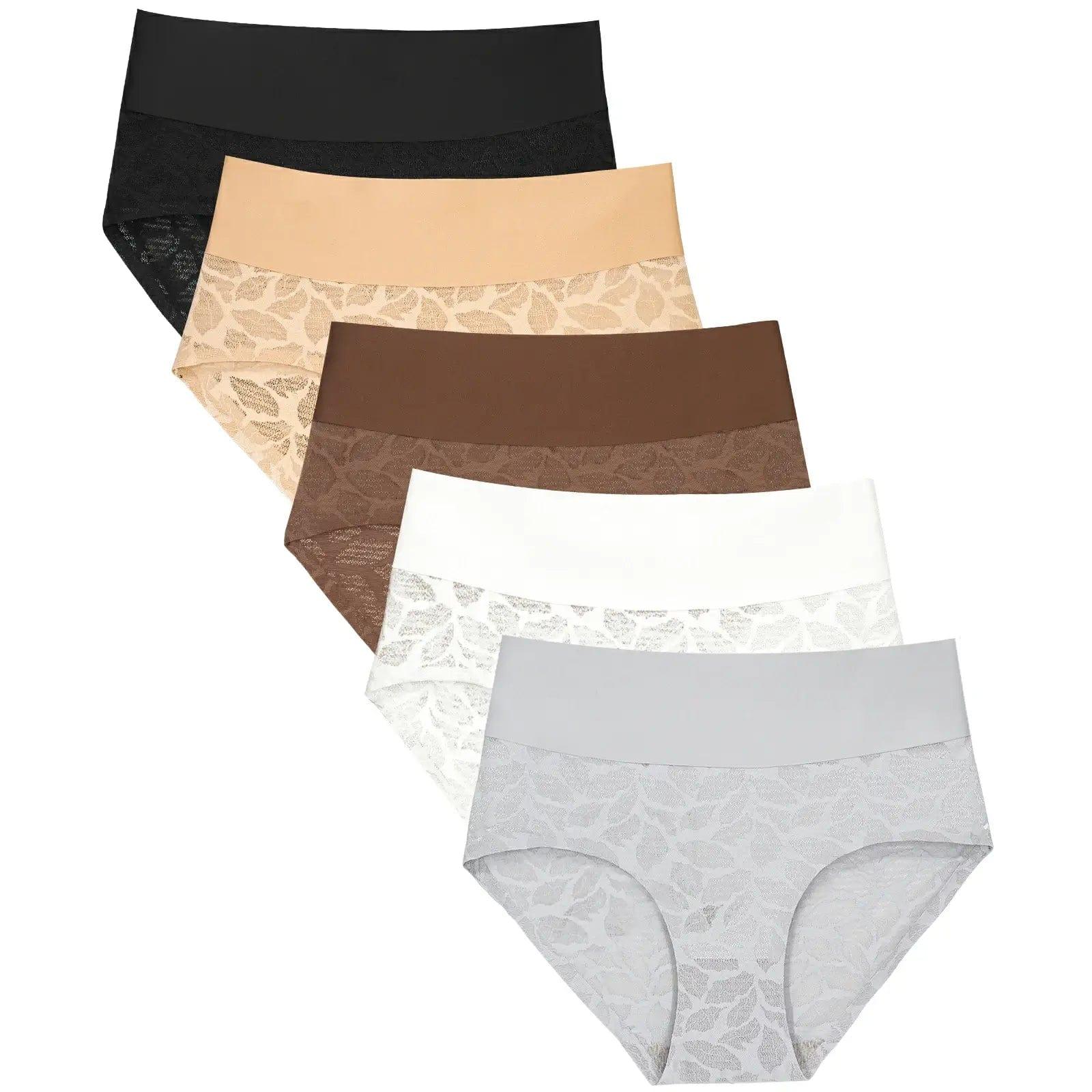 Nahtlose formende Spitzen-Unterwäsche mit hohem Bund, 5er-Pack