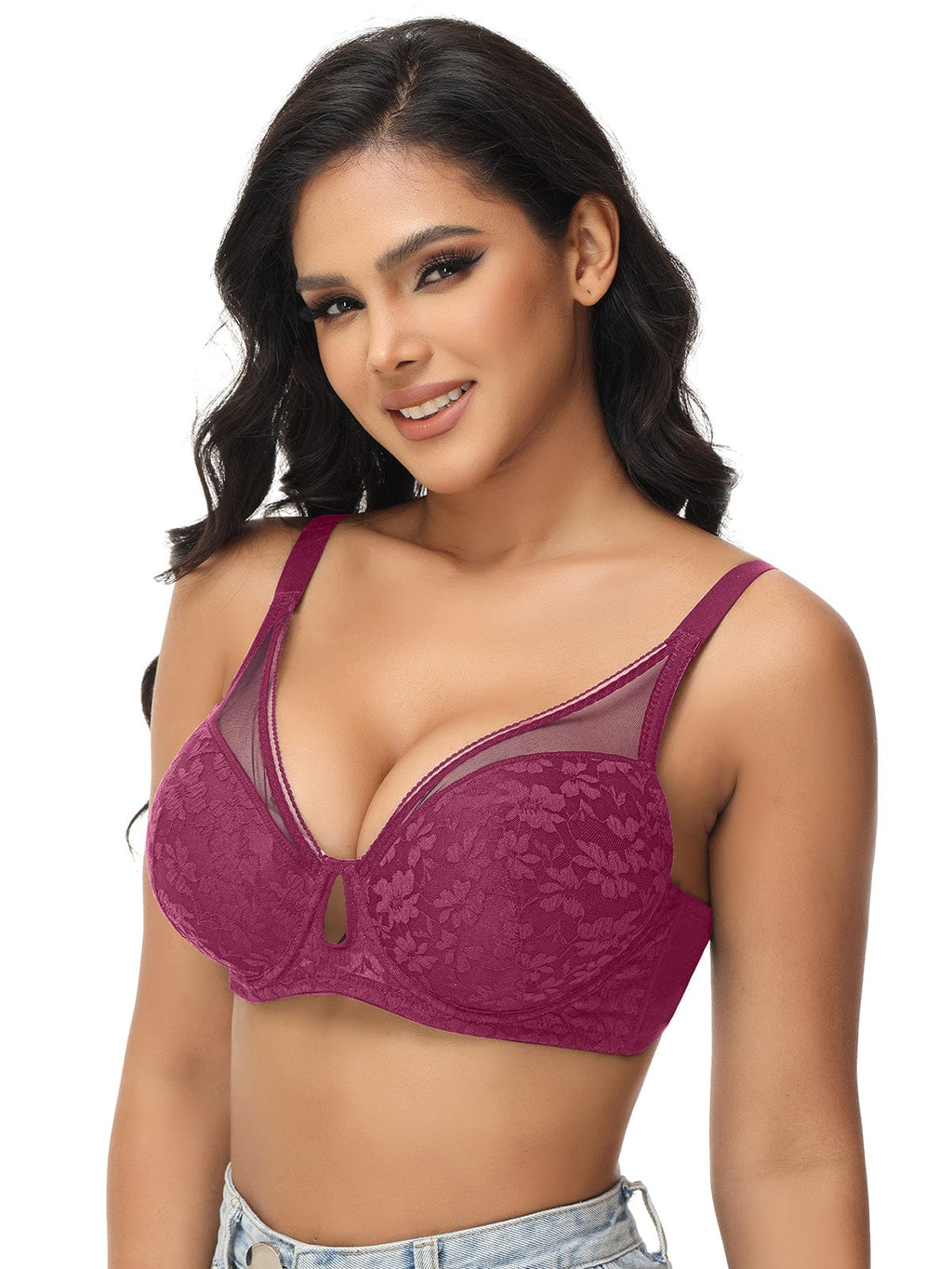 Spitzen-Push-up-BH mit Bügel und Polsterung, 1 Cup mehr