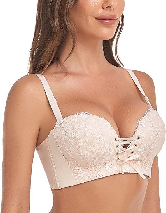 Spitzen-Push-up-BH ohne Bügel mit 2-Cup-Polsterung