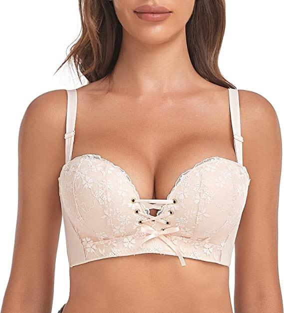 Spitzen-Push-up-BH ohne Bügel mit 2-Cup-Polsterung