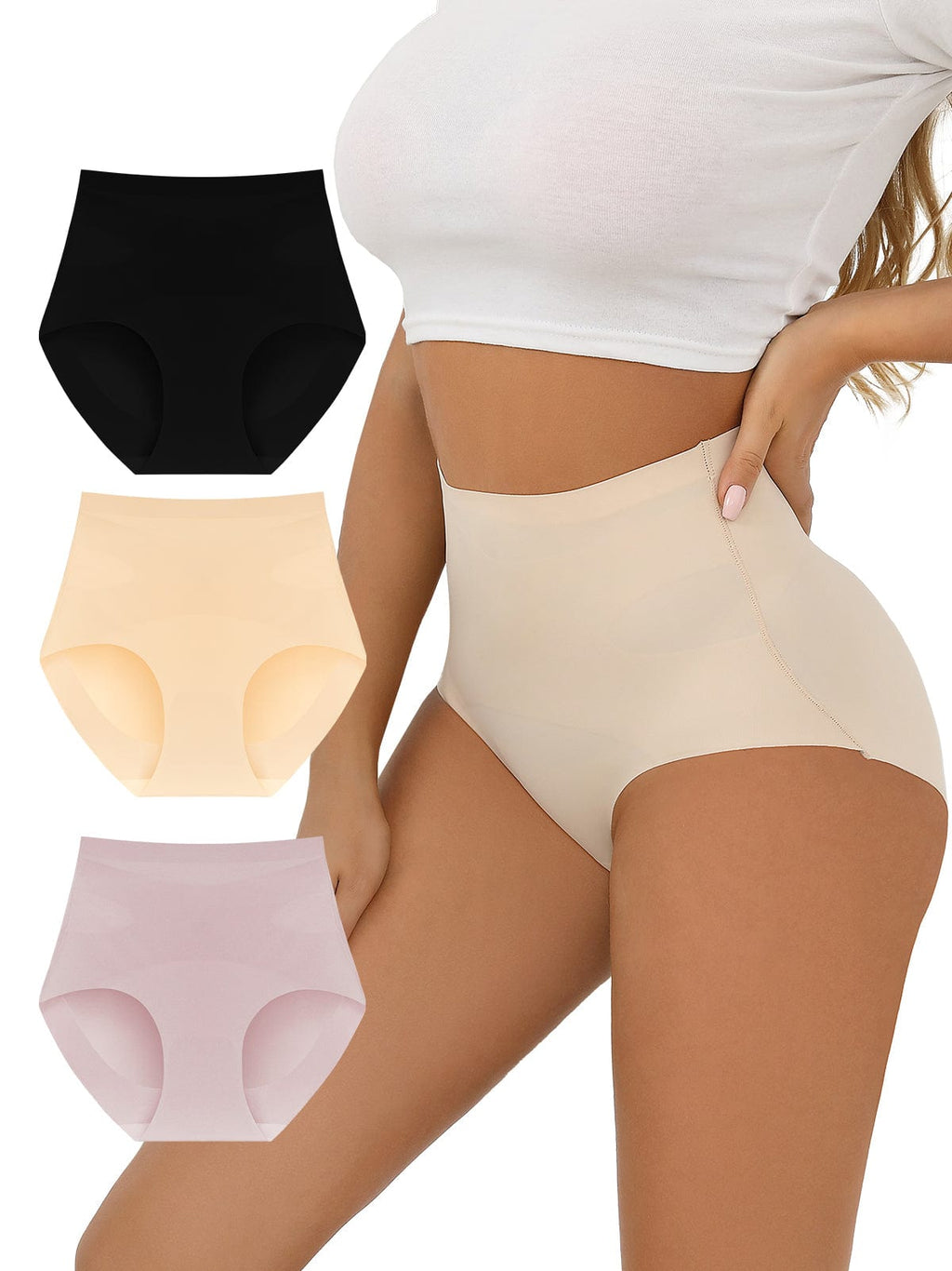 Nahtlose High-Waist-Unterwäsche mit Bauchkontrolle