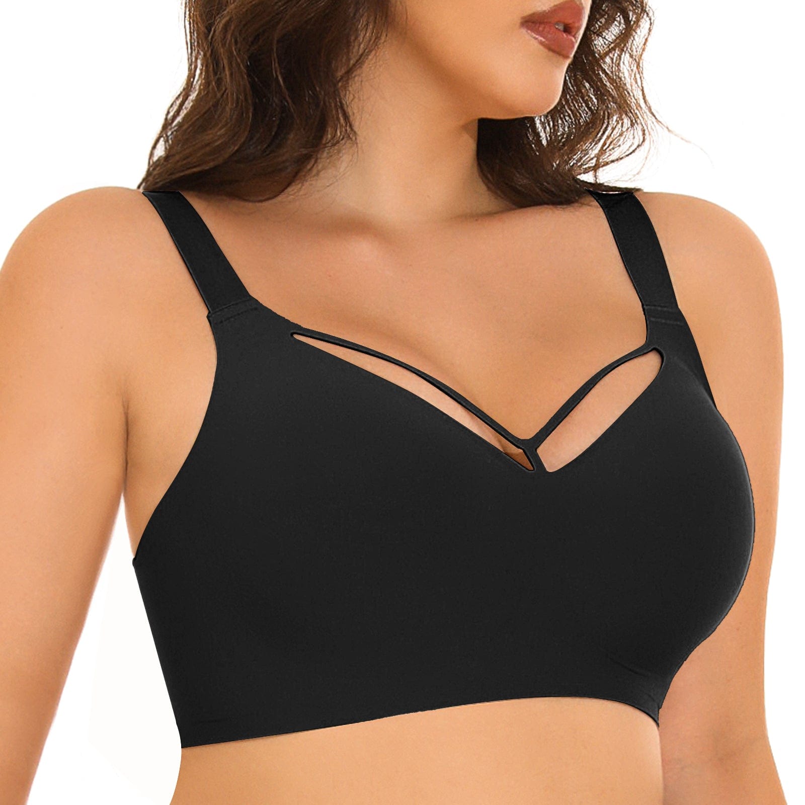 Nahtloser bügelloser V-Ausschnitt-BH für Damen in Plus Size