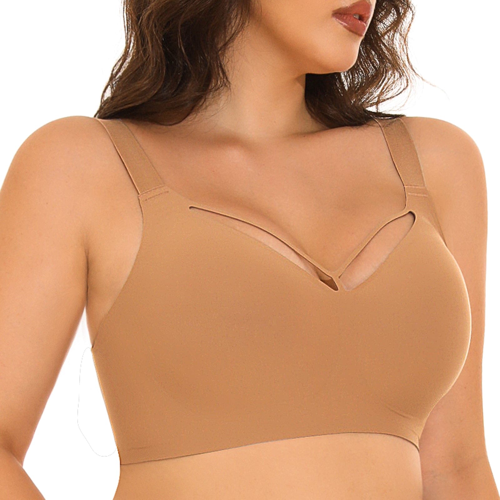 Nahtloser bügelloser V-Ausschnitt-BH für Damen in Plus Size