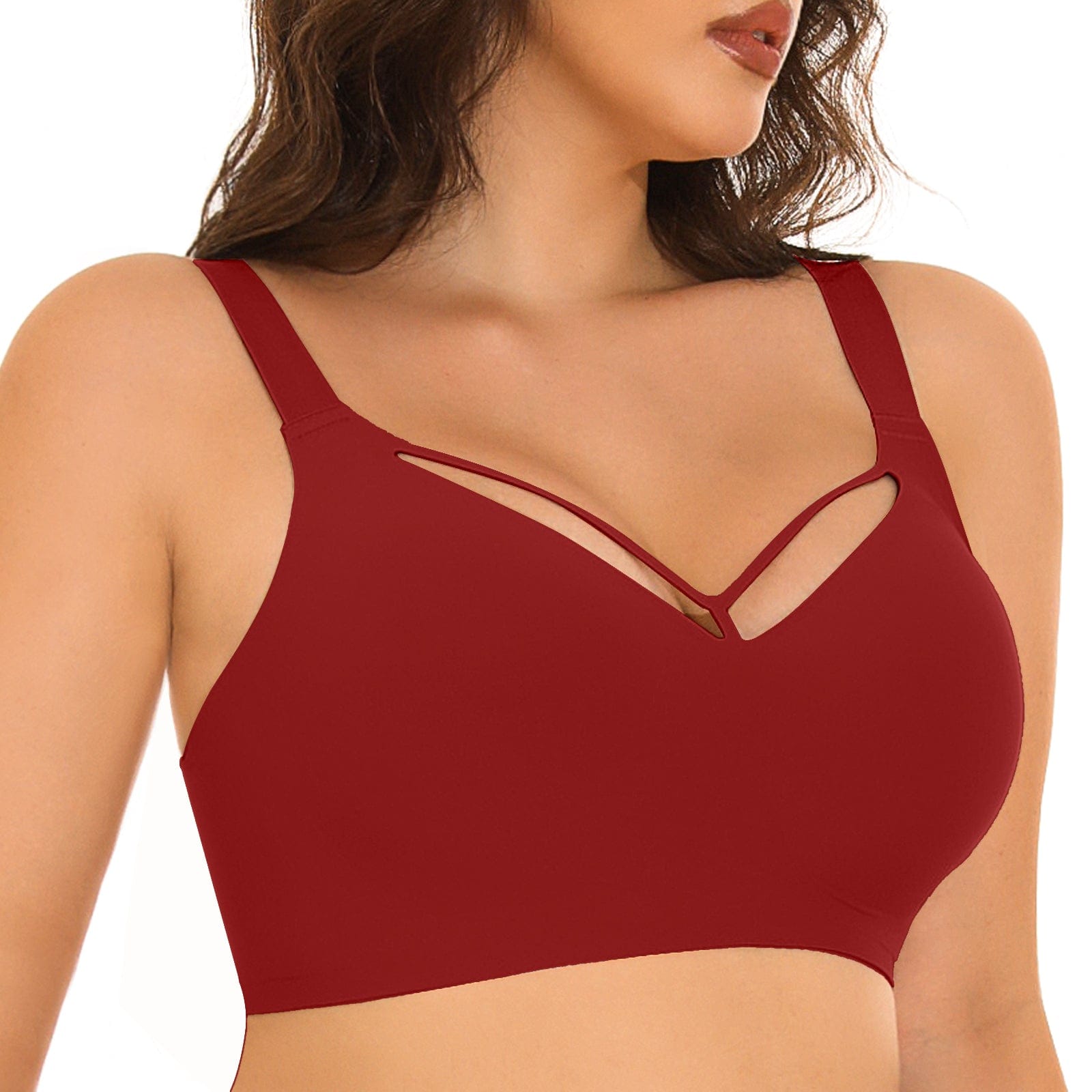 Nahtloser bügelloser V-Ausschnitt-BH für Damen in Plus Size