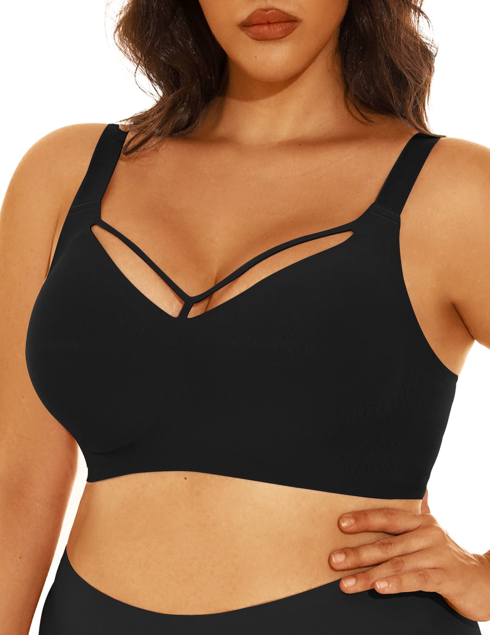 Nahtloser bügelloser V-Ausschnitt-BH für Damen in Plus Size